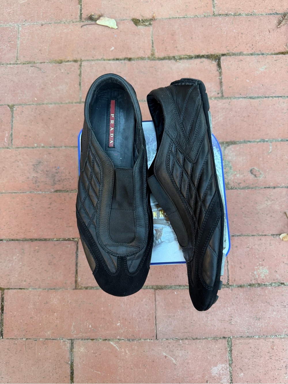Prada Black Quilted Leather Slip-On Loafers